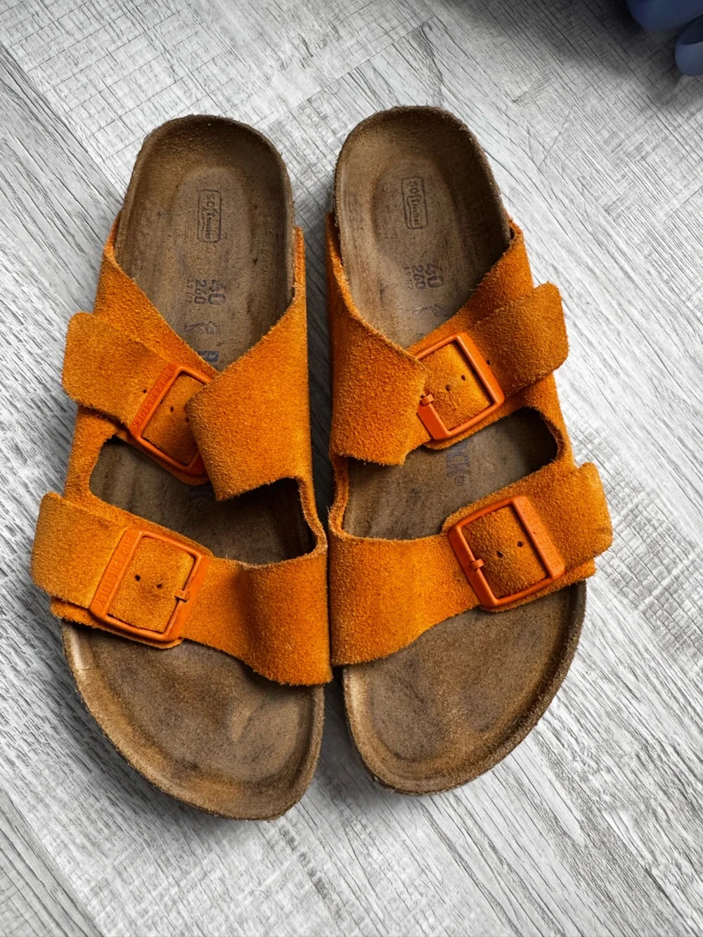 Birkenstock Kids Orange Suede Two-Buckle Sandals